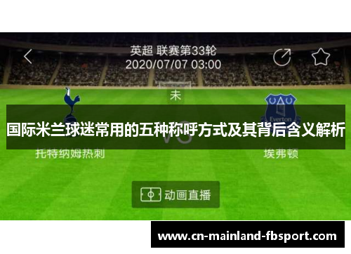 国际米兰球迷常用的五种称呼方式及其背后含义解析