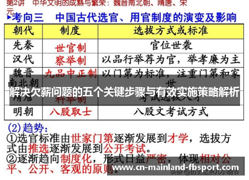 解决欠薪问题的五个关键步骤与有效实施策略解析